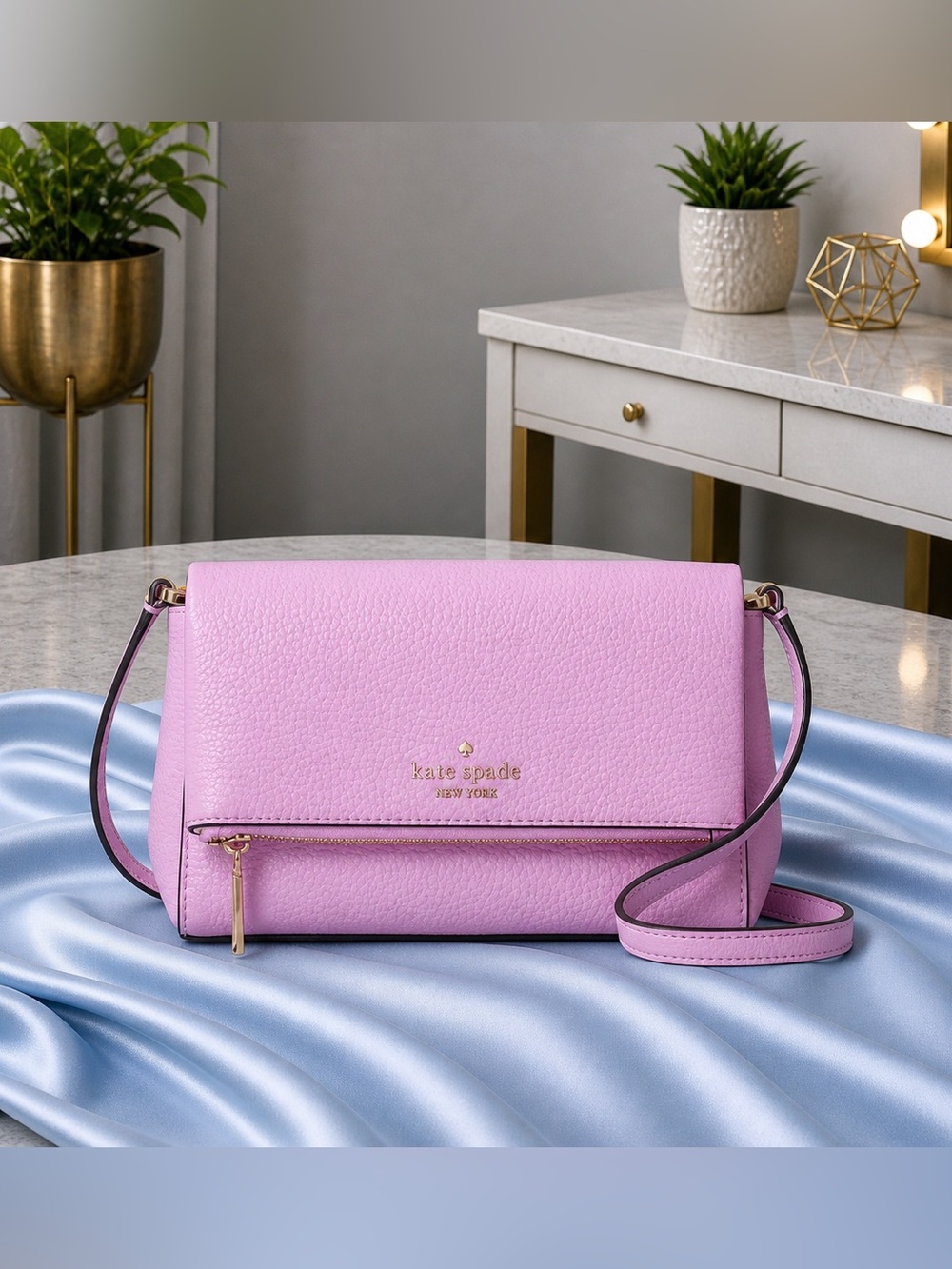 kate spade Pink Leather Shoulder Bag with Gold Hardware NWT